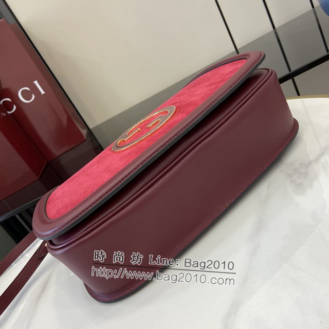 Gucci專櫃古馳最新款Blondie系列中號手提包磨砂原廠皮肩背女包 jh2115型號：815719